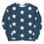 Dylan’s navy star print sweatshirt, Navy Blue White Star Print Pullover Sweatshirt Top, 2023 Dylan Dreyer Unisex sweater - Tallys